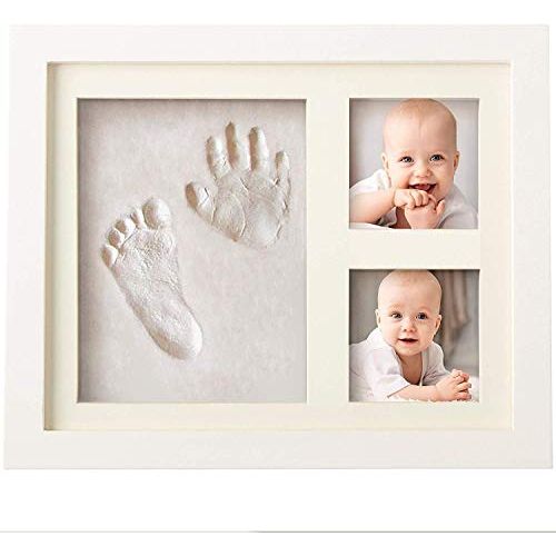  [아마존베스트]Bubzi Co BabyFootprint Kit & Handprint Photo Frame for Newborn Girls and Boys, Baby Photo Album for Shower Registry, Personalized Baby Gifts, Keepsake Box Decorations for Room Wall