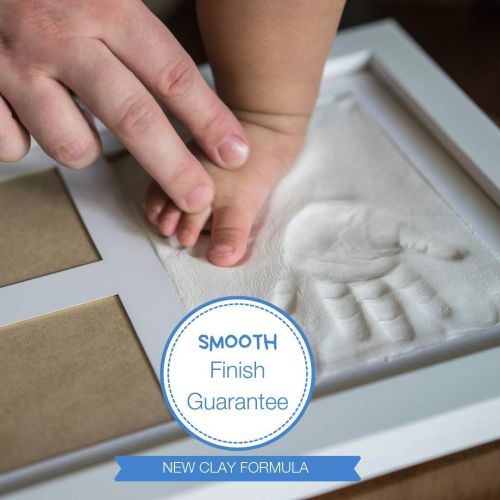  [아마존베스트]Bubzi Co BabyFootprint Kit & Handprint Photo Frame for Newborn Girls and Boys, Baby Photo Album for Shower Registry, Personalized Baby Gifts, Keepsake Box Decorations for Room Wall