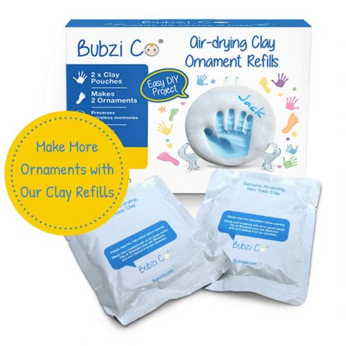  [아마존베스트]Bubzi Co Baby Footprint Handprint Clay Ornament Kit for Newborns Girls and Boys, Personalized Baby...