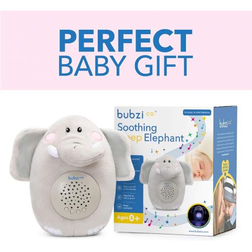  Bubzi Co Baby Toys Elephant White Noise Sound Machine, Toddler Sleep Aid Night Light, Unique Baby Girl Gifts & Baby Boy Gifts, Baby Shower Gifts, Portable Baby Soother, New Baby Gi