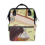 Bucery Nap Girl Pattern Daypacks Computer Bag,College Bag School Bookbag For Travel/Sport/Outdoor/Picnic/Teens/Boy/Girl