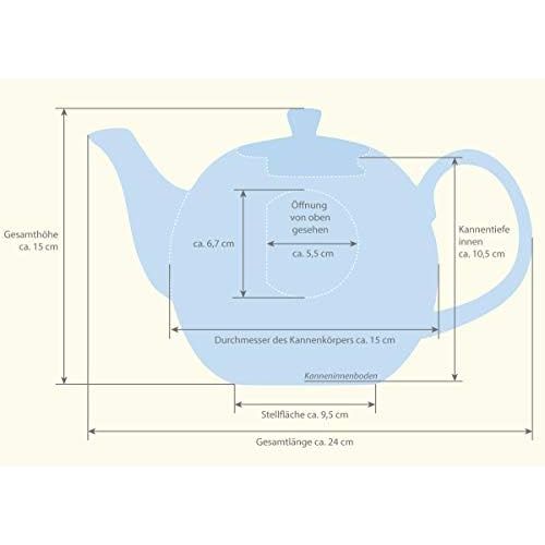  Buchensee Kaffeeservice aus Fine Bone China Porzellan. Tee- / Kaffeekanne 1,5l mit stilvollem Blumendekor, 6 Kaffeetassen, 6 Unterteller und Stoevchen.