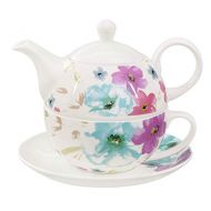 Buchensee Tea for one 400ml. Teeset aus Fine Bone China mit stilvollem Blumendekor.