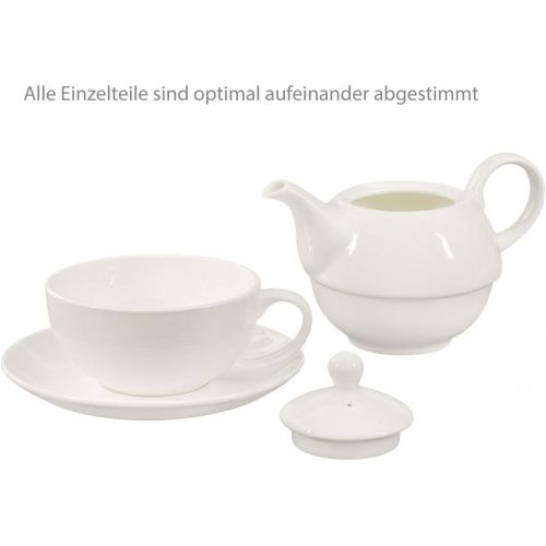  Buchensee Tea for one 400ml. Teeset aus Fine Bone China in fein-cremigem Weiss.