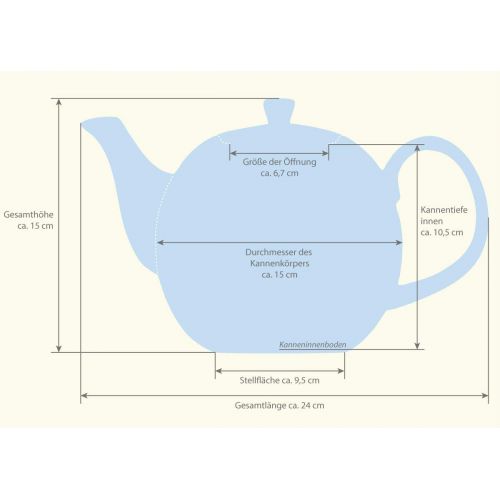  Buchensee Teekanne/Kaffeekanne 1,5 Liter. Fine Bone China Premium Qualitat in fein-cremigem Weiss