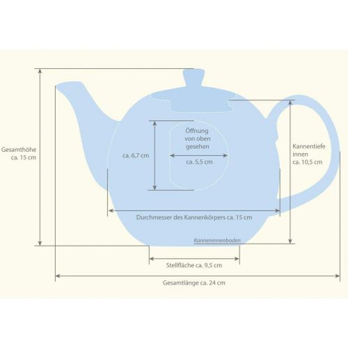  Buchensee Kaffeeservice aus Fine Bone China Porzellan. Tee- / Kaffeekanne 1,5l mit stilvollem Blumendekor, 6 Kaffeetassen und 6 Unterteller.