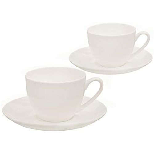  Buchensee Kaffeeservice aus Fine Bone China Porzellan. Tee- / Kaffeekanne in fein-cremigem Weiss mit 1,5l Fuellvolumen, 4 Kaffeetassen, 4 Unterteller und Stoevchen.