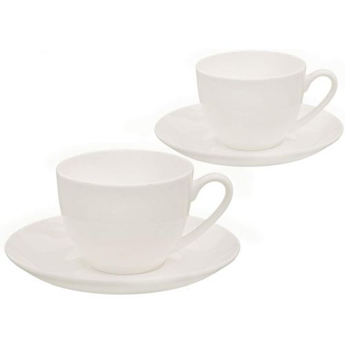  Buchensee Kaffeeservice aus Fine Bone China Porzellan. Tee- / Kaffeekanne in fein-cremigem Weiss mit 1,5l Fuellvolumen, 4 Kaffeetassen, 4 Unterteller und Stoevchen.