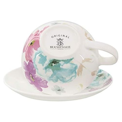  Buchensee Tea for one 400ml. Teeset aus Fine Bone China mit stilvollem Blumendekor.