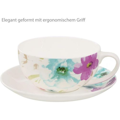  Buchensee Tea for one 400ml. Teeset aus Fine Bone China mit stilvollem Blumendekor.