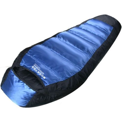  Buck703 Goose Duck Down Sleeping Bag Cold Winter Outdoor Camping Hiking Hunting Quilt Blanket Double fabric Blue 1300g Filling Gift Air Pillows