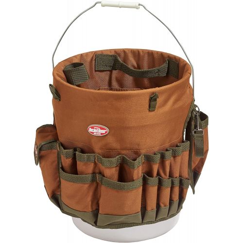  Bucket Boss The Bucketeer Bucket Tool Organizer in Brown, 10030 & Seachoice 90120 5-Gallon Plastic Bucket with Metal Handle Yellow