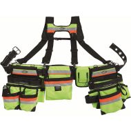 Bucket Boss 3 Bag Tool Bag Set with Suspenders in Safety Yellow with High-Visibility, 55185-HVOY