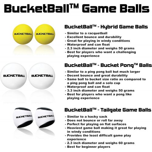  BucketBall - Team Color Edition - 11 Color Options - Ultimate Tailgate Game - Original Yard Pong Game