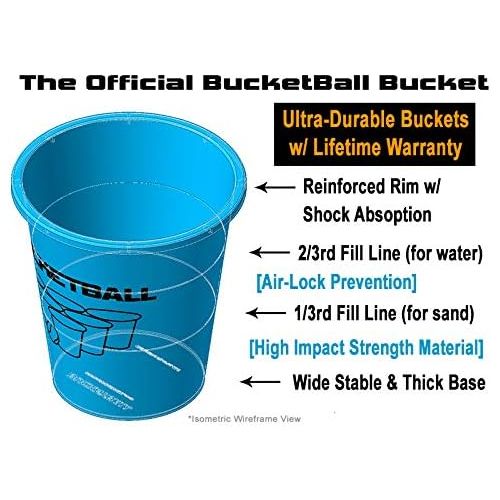  BucketBall - Team Color Edition - 12 Color Options - Ultimate Tailgate Game - Original Yard Pong Game