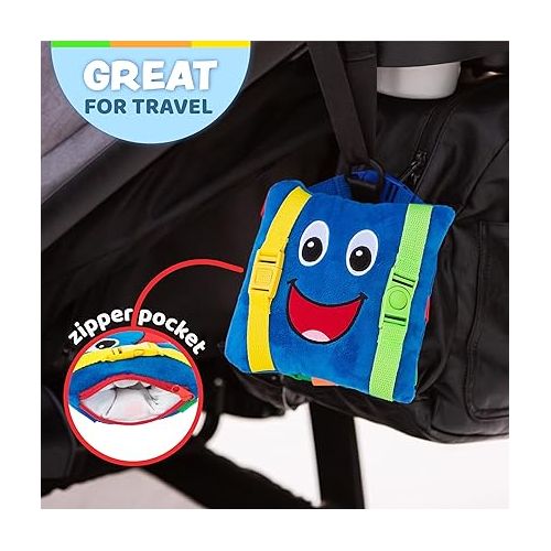  Buckle Toys - Boomer Square - Learning Activity Toddler Plane Travel Essential Toy - Develop Motor Skills and Problem Solving