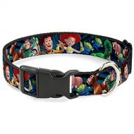 Buckle-Down Dog Collar Plastic Clip Toy Story Characters Running2 Denim Rays Available in Adjustable Sizes for Small Medium Large Dogs