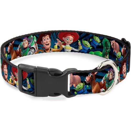  Buckle-Down Dog Collar Plastic Clip Toy Story Characters Running2 Denim Rays Available in Adjustable Sizes for Small Medium Large Dogs