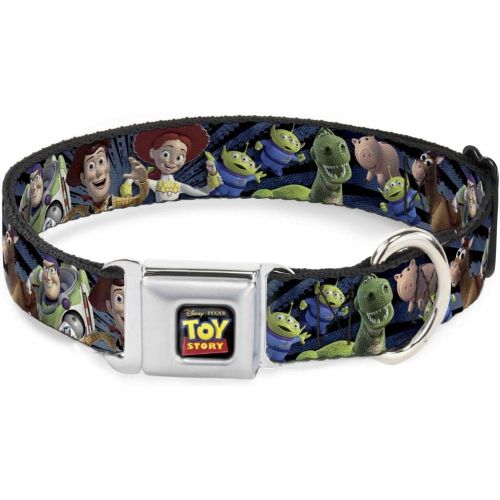  Buckle-Down Dog Collar Seatbelt Buckle Toy Story Characters Running2 Denim Rays Available In Adjustable Sizes For Small Medium Large Dogs