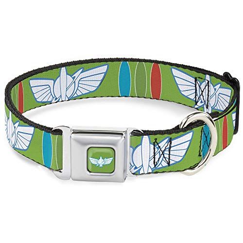  Buckle-Down Dog Collar Seatbelt Buckle Toy Story Buzz Lightyear Bounding Space Ranger Logo Buttons Available in Adjustable Sizes for Small Medium Large Dogs