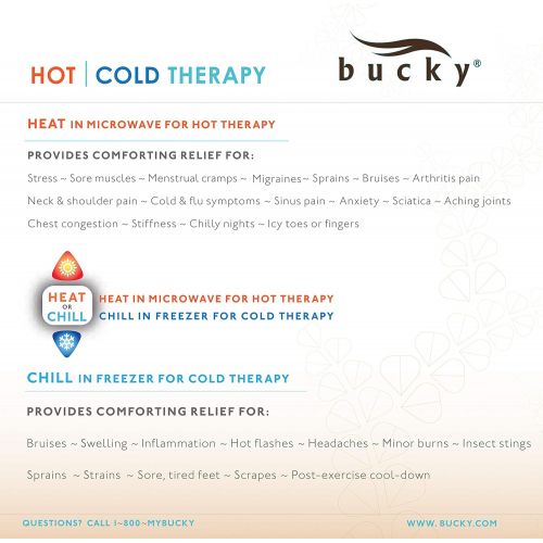  Bucky Hot & Cold Therapy Body Wrap to Relieve Sore or Achy Muscles, All Natural Buckwheat Seed...