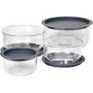 Buddeez Tritan Bowls with Press-To-Seal Lids, Food Prep Bowls, Mixing Bowls, Serving Bowls, Fresh Food Storage - Set of 4 Bowls with 4 Lids