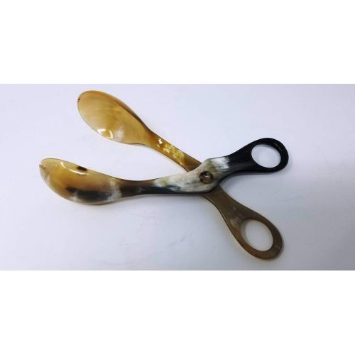  Buddha4all Hand crafted Natural Material Horn Salad Servers Ergonomic Scissors Shape Buffet Tongs Buffet Party Catering Serving Tongs Salad Tongs Cake Tongs Bread Tongs Kitchen Tongs