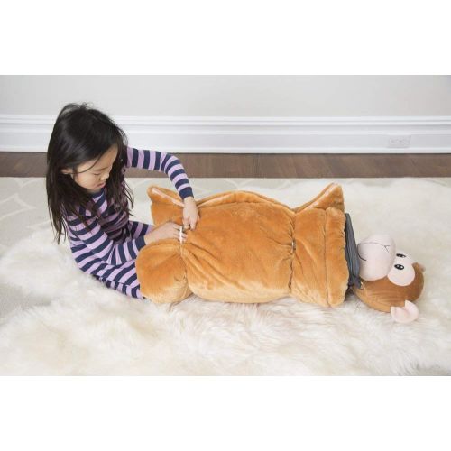  BuddyBagz Lion Brave Buddy, Super Fun & Unique Sleeping Bag/Overnight & Travel Kit for Kids, All in 1 Traveling-Made-Easy Solution Complete with Stuffed Animal, Pillow, Sleeping Ba