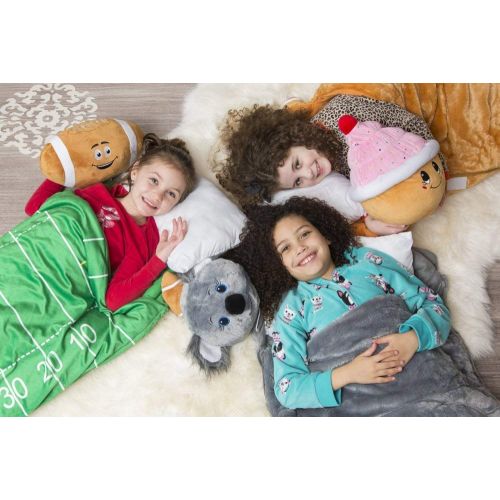  BuddyBagz Lion Brave Buddy, Super Fun & Unique Sleeping Bag/Overnight & Travel Kit for Kids, All in 1 Traveling-Made-Easy Solution Complete with Stuffed Animal, Pillow, Sleeping Ba