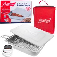 Budweiser Stovetop Smoker - The Original Stainless Steel Smoker with Wood Chips - Works over any heat source, indoor or outdoor