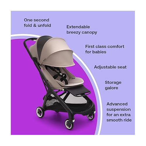  Bugaboo Butterfly - 1 Second Fold Ultra-Compact Stroller - Lightweight & Compact - Great for Travel (Desert Taupe)