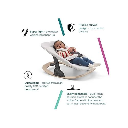  Bugaboo Giraffe Rocker for Giraffe Chair Newborn Set, Sustainable, Stylish Design, Natural Wood