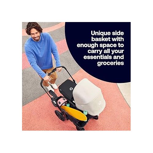  Bugaboo Donkey 5 Mono Complete - Single Stroller Converts to Side-by-Side Double Stroller, Multiple Seat Positions - Black/Midnight Black-Midnight Black