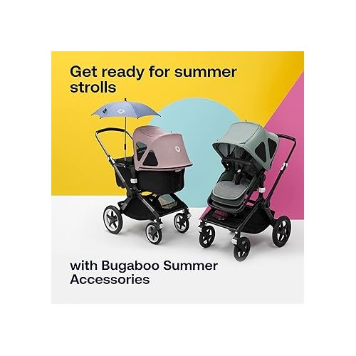  Bugaboo Breezy Sun Canopy, Extendable for Extra Coverage and Optimal Sun Protection, Water Repellent, Compatible with Fox/Cameleon 3/Lynx Strollers (Morning Pink)