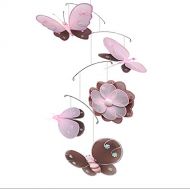 Bugs-n-Blooms Hanging Mobile Brown Pink Hailey Butterfly Dragonfly Ladybug Flower Bee Nylon Mesh Mobiles...