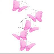 Bugs-n-Blooms Butterfly Mobile Dark Pink Twinkle Nylon Mesh Butterflies Mobiles Decorations Decorate Baby...