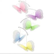 Bugs-n-Blooms Butterfly Mobile Multi-Layered Nylon Mesh Butterflies Mobiles Decorations Decorate Baby...