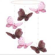 Bugs-n-Blooms Butterfly Mobile Brown Pink Shimmer Spiral Nylon Mesh Butterflies Mobiles Decorations Decorate...