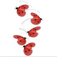 Bugs-n-Blooms Ladybug Mobile Red Black Shimmer Nylon Mesh Ladybugs Mobiles Decorations Decorate Baby...