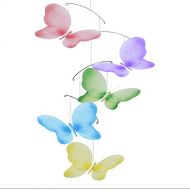 Bugs-n-Blooms Butterfly Mobile Swirls Nylon Mesh Butterflies Mobiles Decorations Decorate Baby Nursery Bedroom Girls Room Ceiling Decor Birthday Party Baby Shower Crib Mobile Baby Mobile Hanging