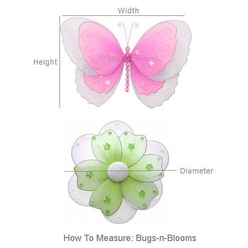  Bugs-n-Blooms Butterfly Mobile Dark Pink Fuchsia Multi-Layered Spiral Nylon Mesh Butterflies Mobiles Decorations Decorate Baby Nursery Bedroom Girls Room Ceiling Decor Party Baby Shower Baby Cri