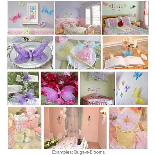  Bugs-n-Blooms Butterfly Mobile Dark Pink Fuchsia Multi-Layered Spiral Nylon Mesh Butterflies Mobiles Decorations Decorate Baby Nursery Bedroom Girls Room Ceiling Decor Party Baby Shower Baby Cri