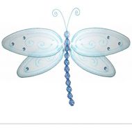 Bugs-n-Blooms Hanging Dragonfly Small 5 Blue Glitter Nylon Mesh Dragonflies Decorations Baby Nursery Bedroom Girls Room Ceiling Wall Decor Wedding Birthday Shower Home Playroom Fake Artificial D