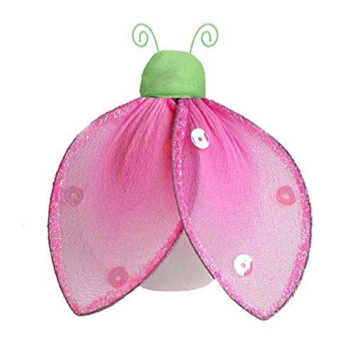  Bugs-n-Blooms Hanging Ladybug Small 4 Green Pink Glitter Nylon Lady Bug Mesh Decorations Decorate Baby Nursery Bedroom Girls Room Ceiling Wall Decor Wedding Birthday Party Baby Shower Bathroom L