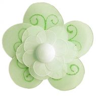 Bugs-n-Blooms Hanging Flower Medium 8 Green Shimmer Nylon Mesh Flowers Decorations Decorate Baby Nursery Bedroom Girls Room Ceiling Wall Decor Birthday Party Bridal Baby Shower Bathroom Kids Chi