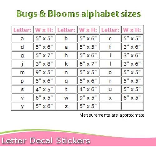  Bugs-n-Blooms Wall Letters g Pink Dragonfly Custom Letter Childrens Nursery Babys Room Baby Name Girls Bedroom Decor Alphabet Initial Vinyl Stickers Decals Kids Decorations Playroom Home Decal D