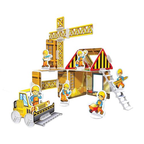  Build A Story 13005 Construction Site Building Kit (52Piece), Multicolor, 10 x 14