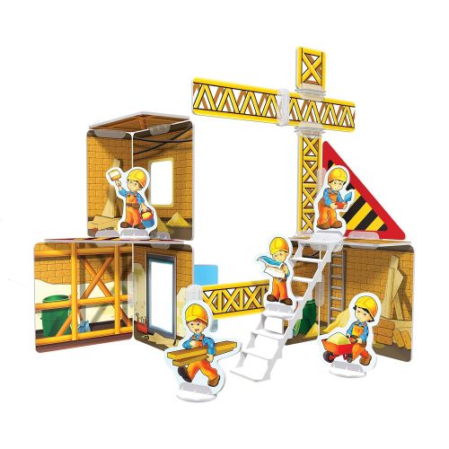  Build A Story 13005 Construction Site Building Kit (52Piece), Multicolor, 10 x 14