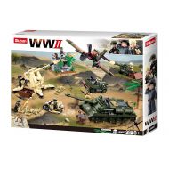 Build model SlubanKids Army Building Blocks WWII Series Battle of Kursk Building Toy Army Fighter Jet & Tank 998 Pc Set | Indoor Games for Kids
