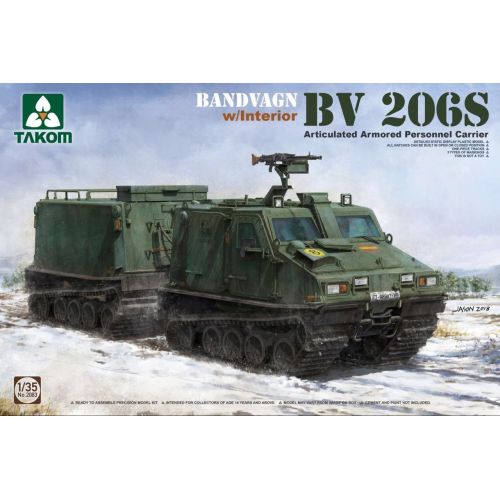  Build model Takom 2083 Bandvagn BV 206S Articulated Armored Personnel Carrier with Interior 1:35 Scale Model Kit